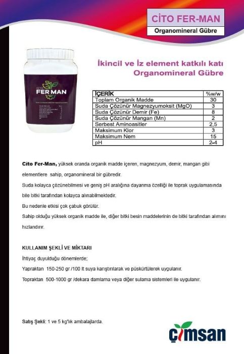 Cito Fer-Man Organomineral Gübre resmi